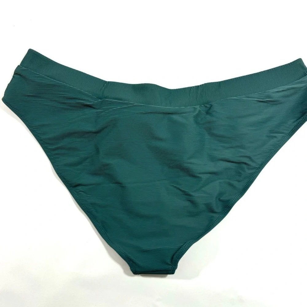 New J Crew Ribbed Cross Front Cheeky Bikini BE812